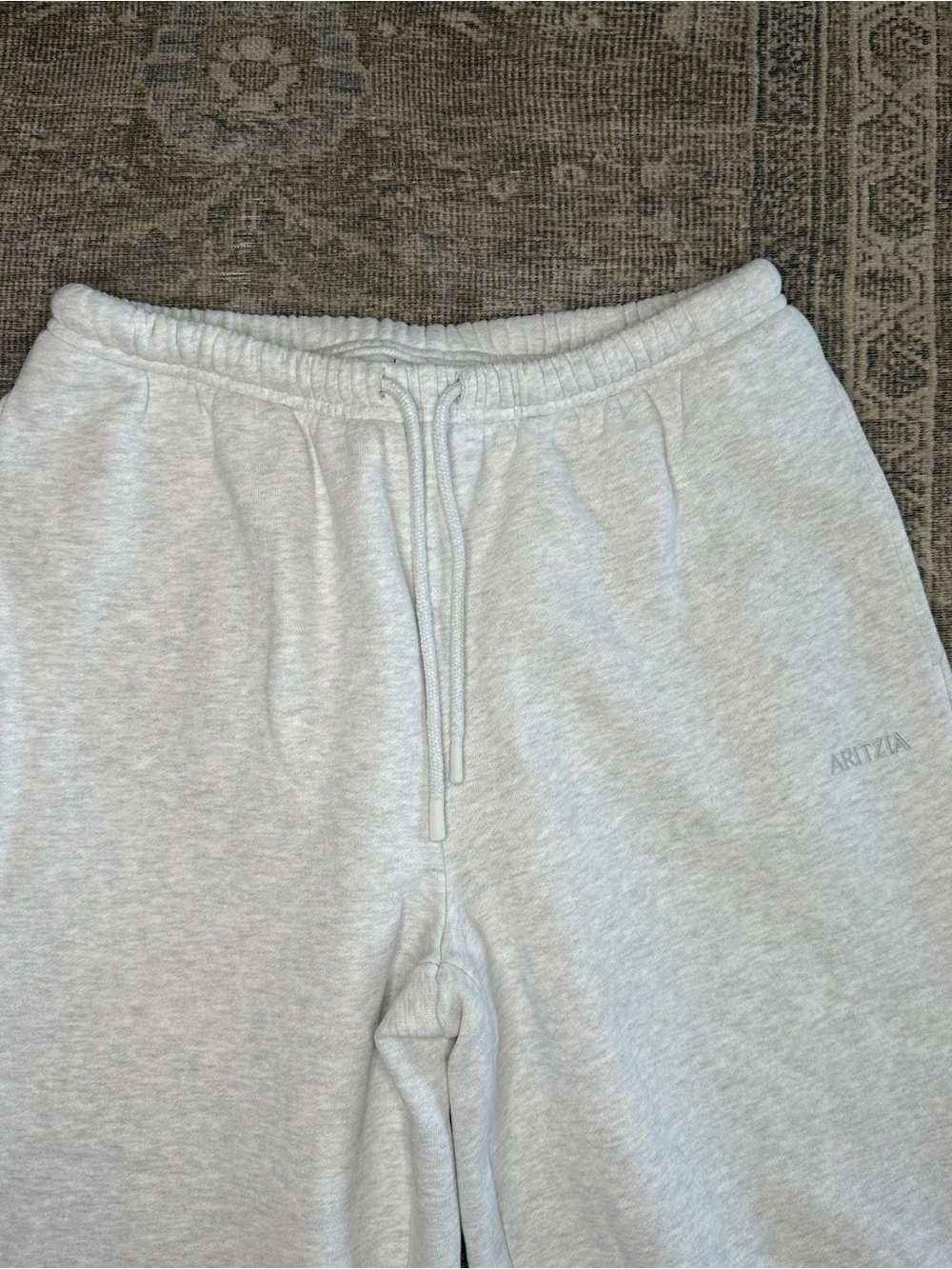 Aritzia Sweatfleece Mega Fit Sweatpants S Heather Gray Wide Leg Cozy Fleece Wome - Picture 2 of 9